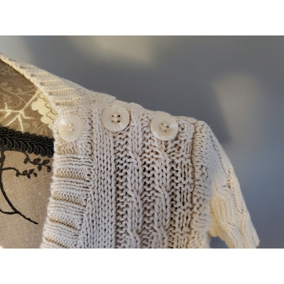 Pink Rose cream short sleeve sweater dress - Picture 4 of 5